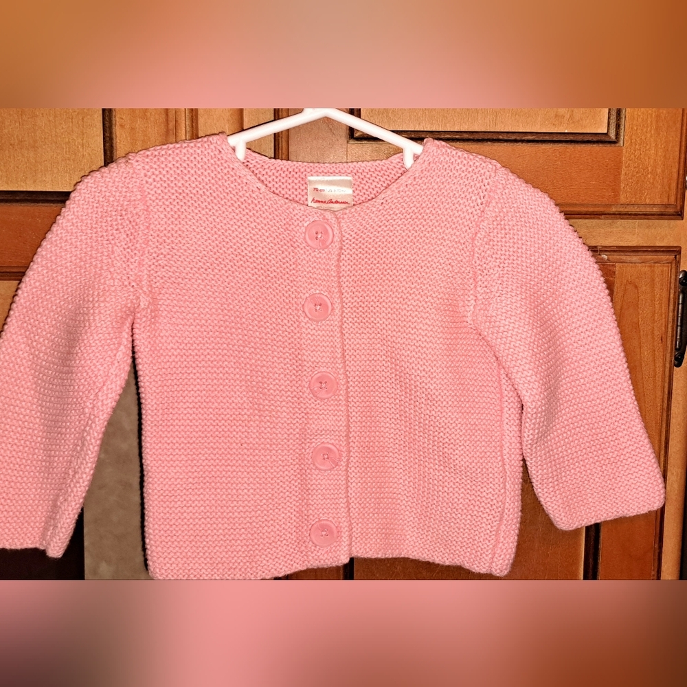 Baby Girl Pink Hannah Anderson Knitted Organic Cotton Sweater 6-12 Months